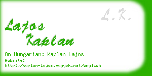 lajos kaplan business card